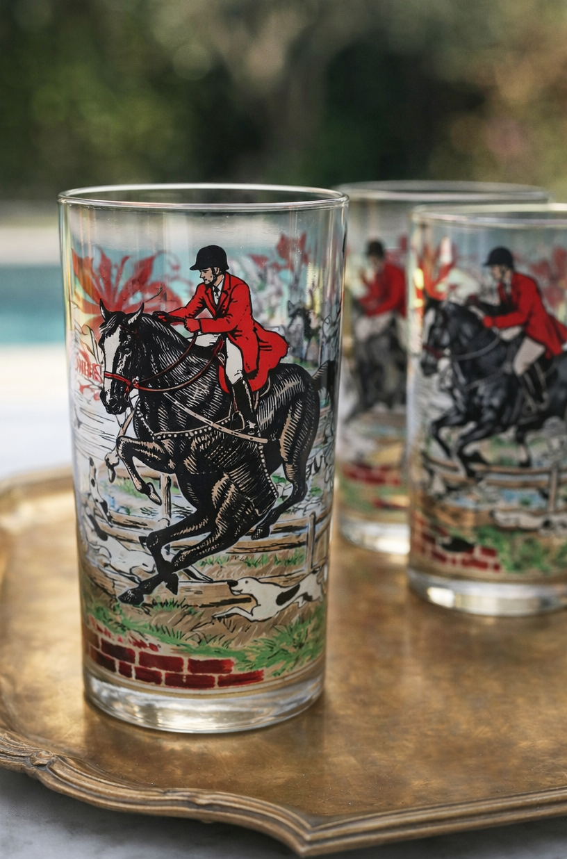 “Tally Ho” Highball Glasses, Set of 6 — Hazel-Atlas, 1960s