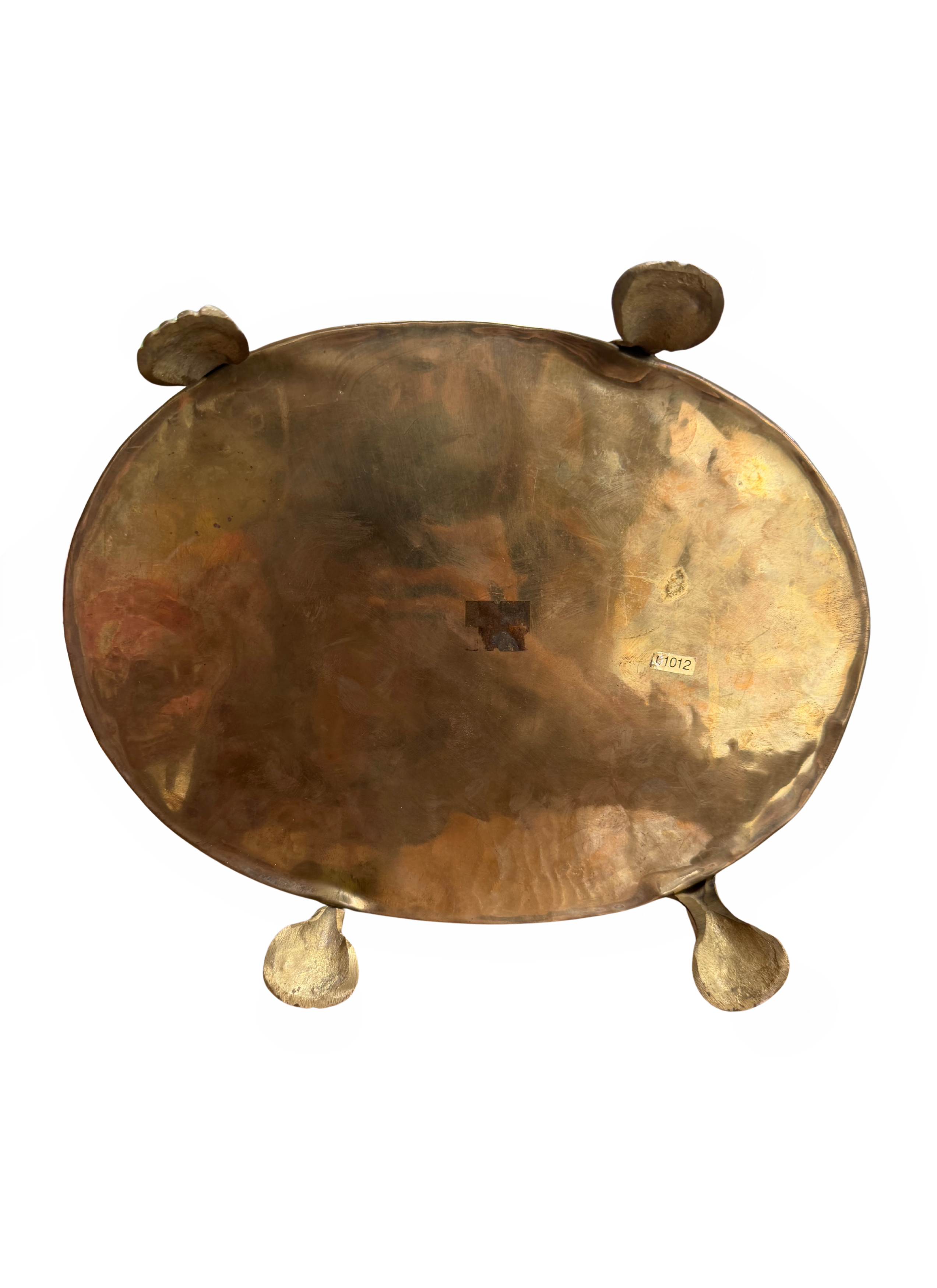 Antique Hammered Brass Coal Bucket Jardinière | Rococo Claw Feet | Planter | Champagne Chiller
