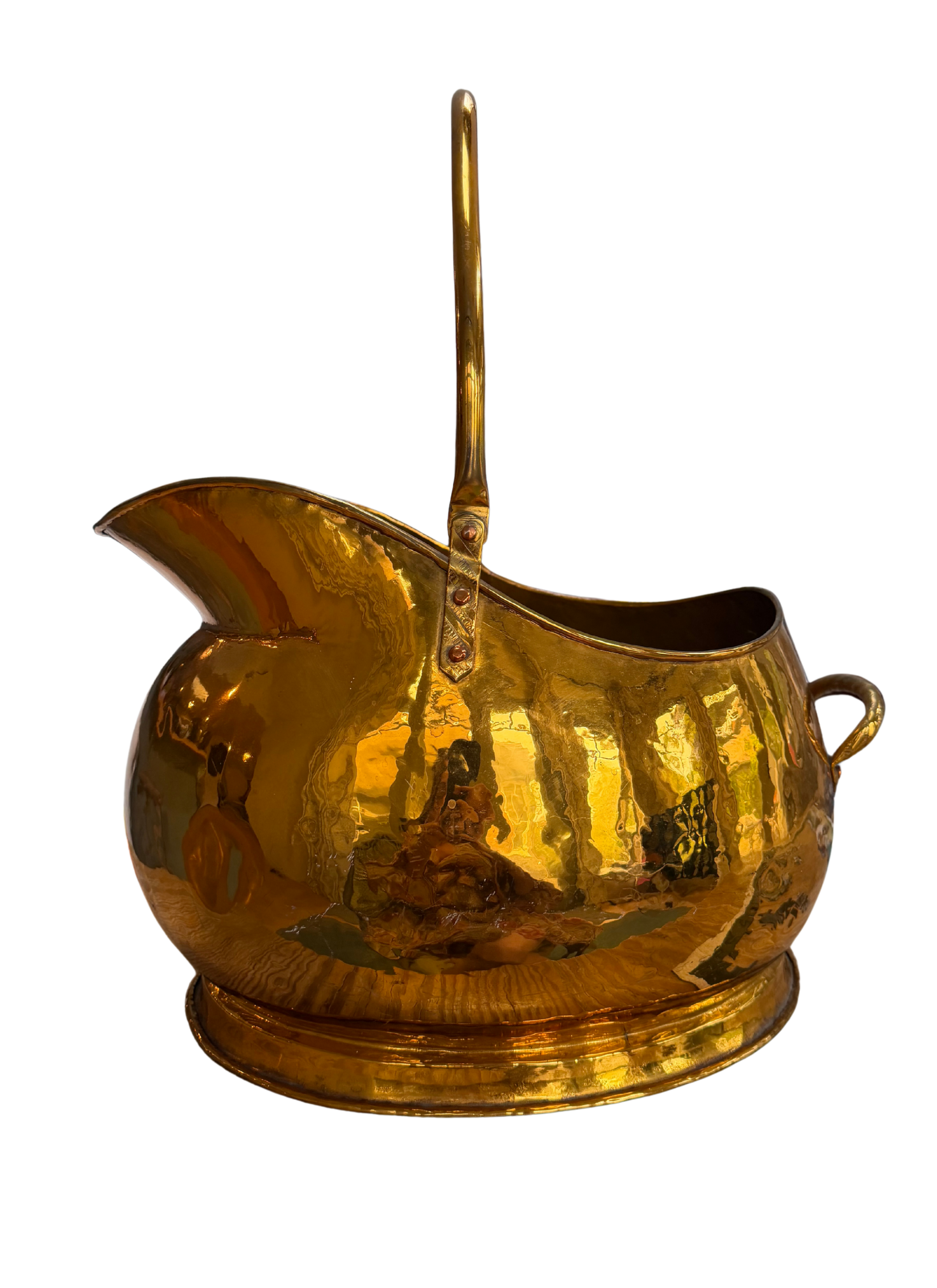 Vintage Brass Helmet Jardinière