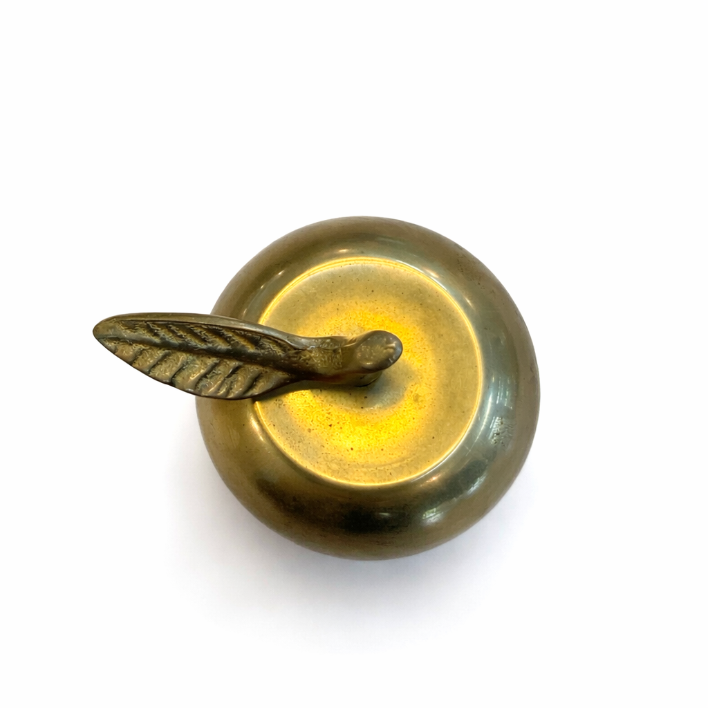 Vintage Brass Apple Bell | Decorative Brass Fruit | Desk Accessory
