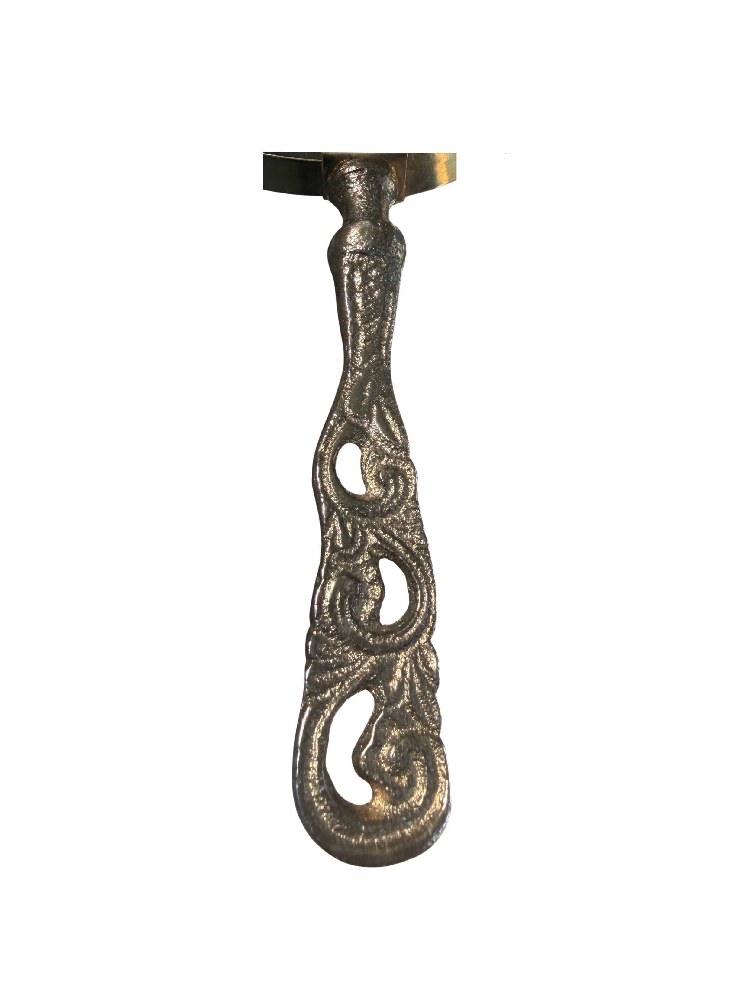 Vintage Brass Desk Magnifying Glass — Ornate Handle, Mid-20th Century (Circa 1960s–1980s)