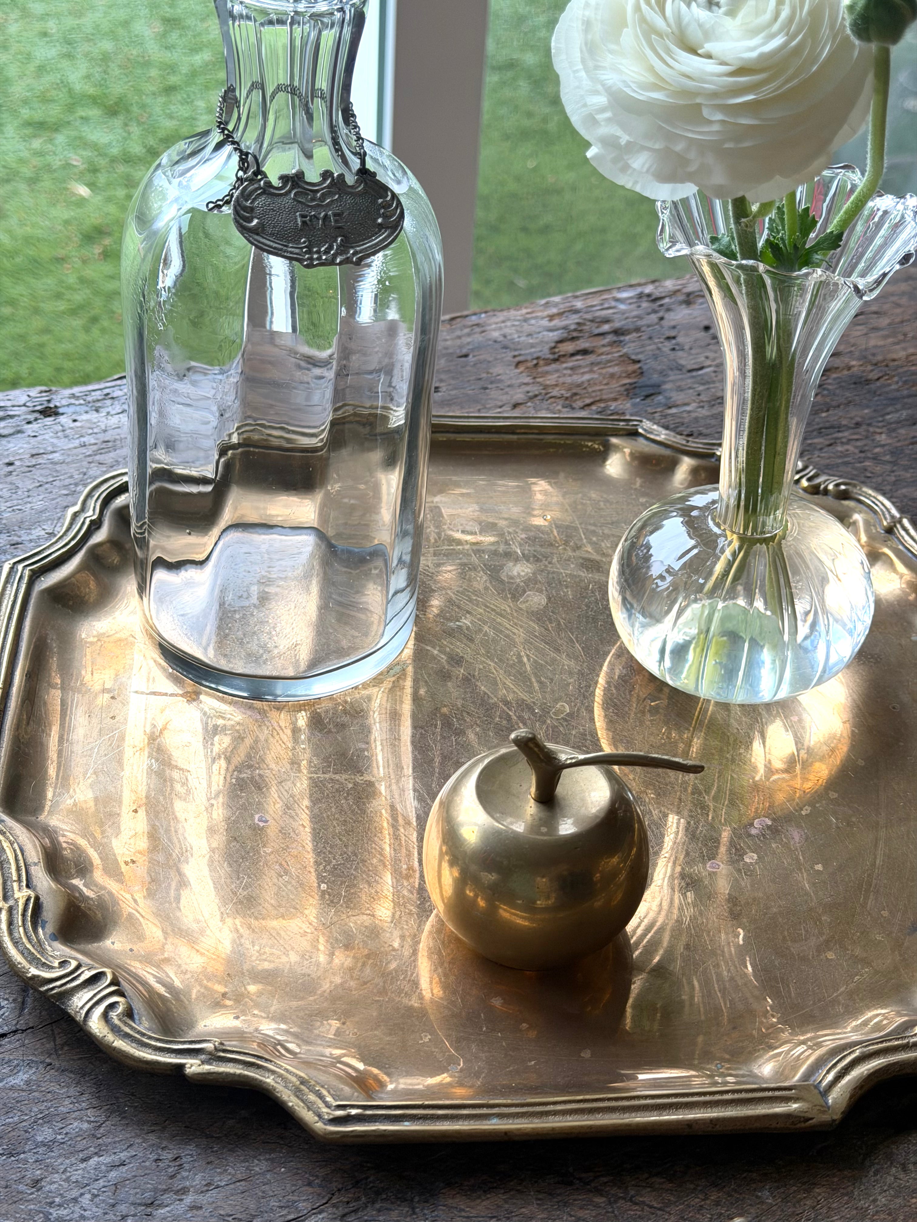 Vintage Brass Apple Bell | Decorative Brass Fruit | Desk Accessory