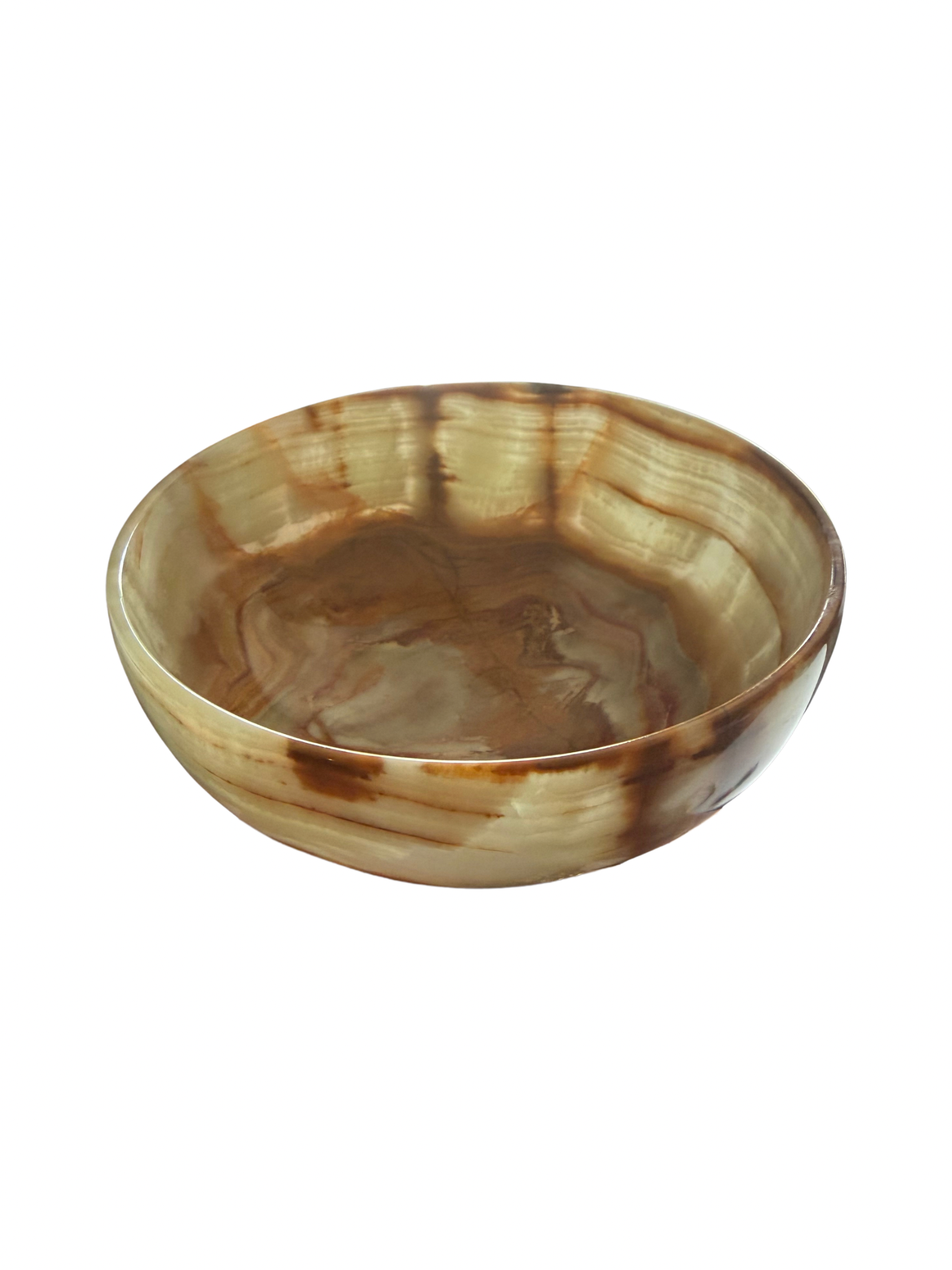 Vintage Green Onyx Bowl – 5" Stone Catchall | Sculptural Decorative Object