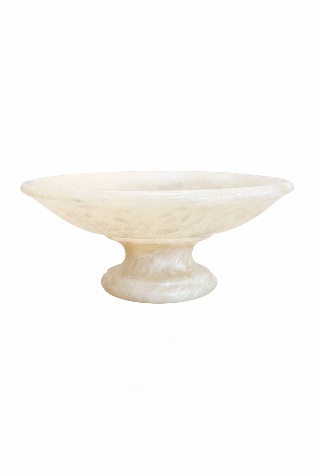 Vintage Onyx Pedestal Bowl – 10" Stone Compote | Sculptural Tabletop Decor
