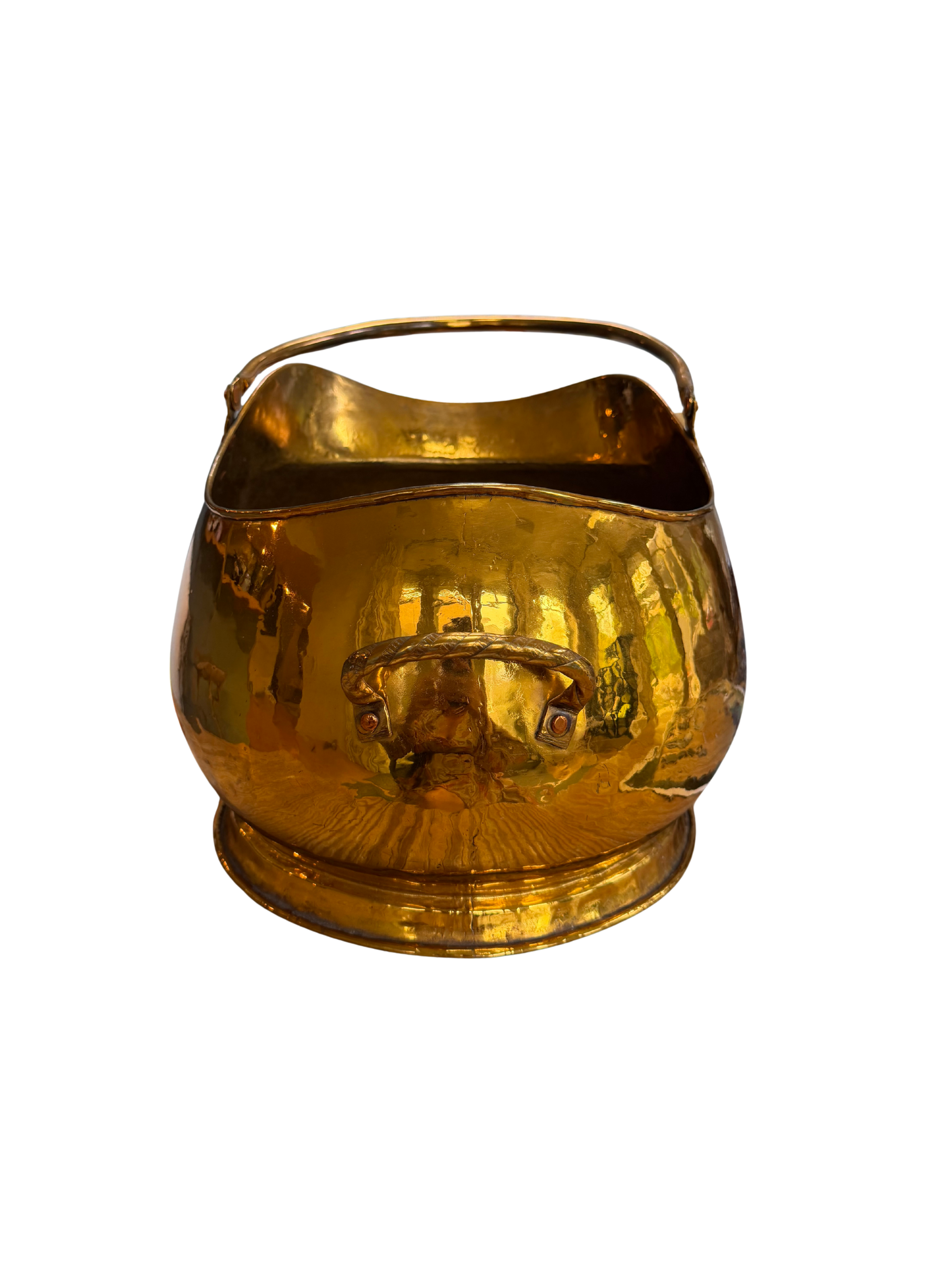 Vintage Brass Helmet Jardinière