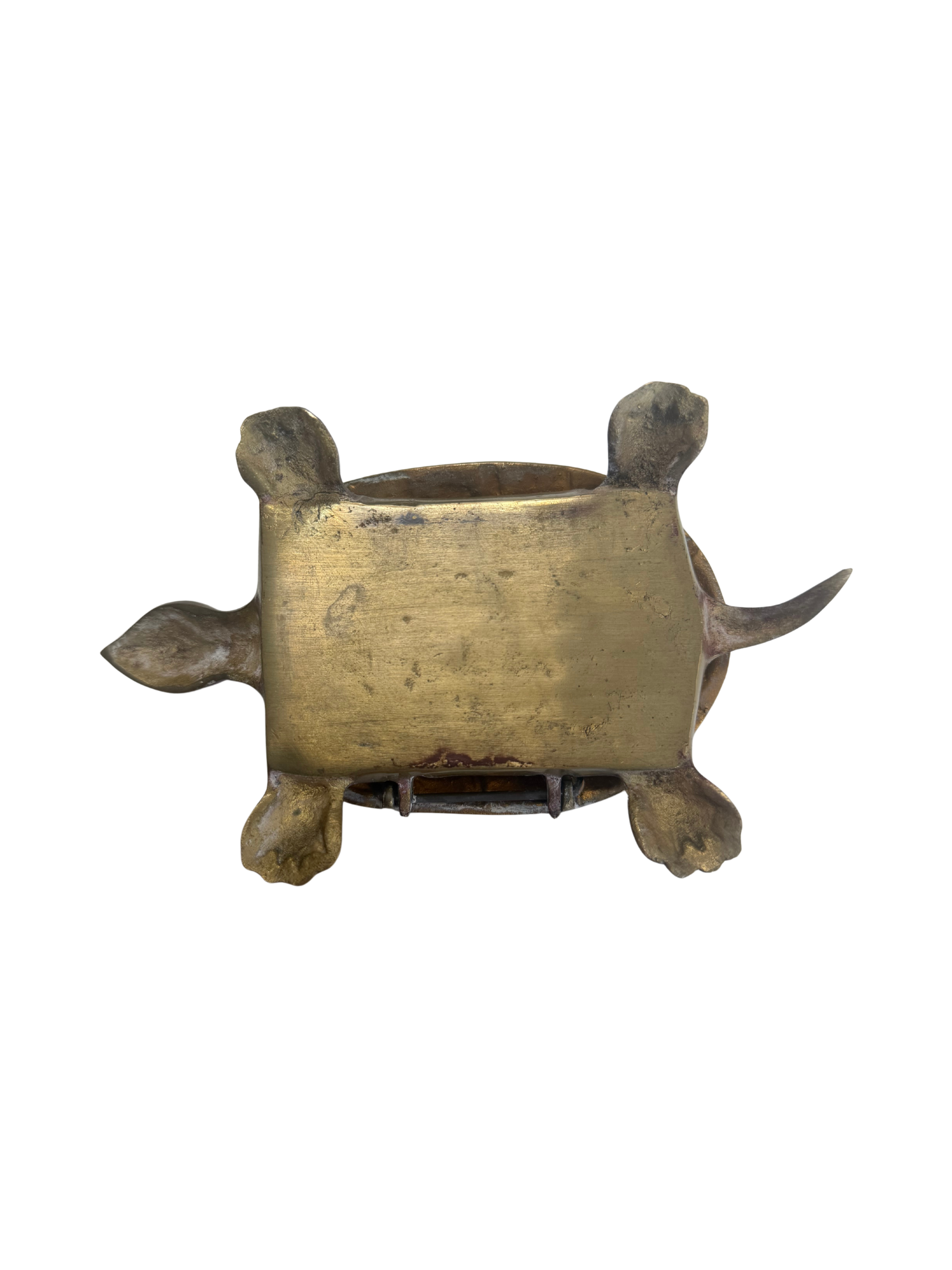 Vintage Brass Turtle Trinket Box | Match Holder