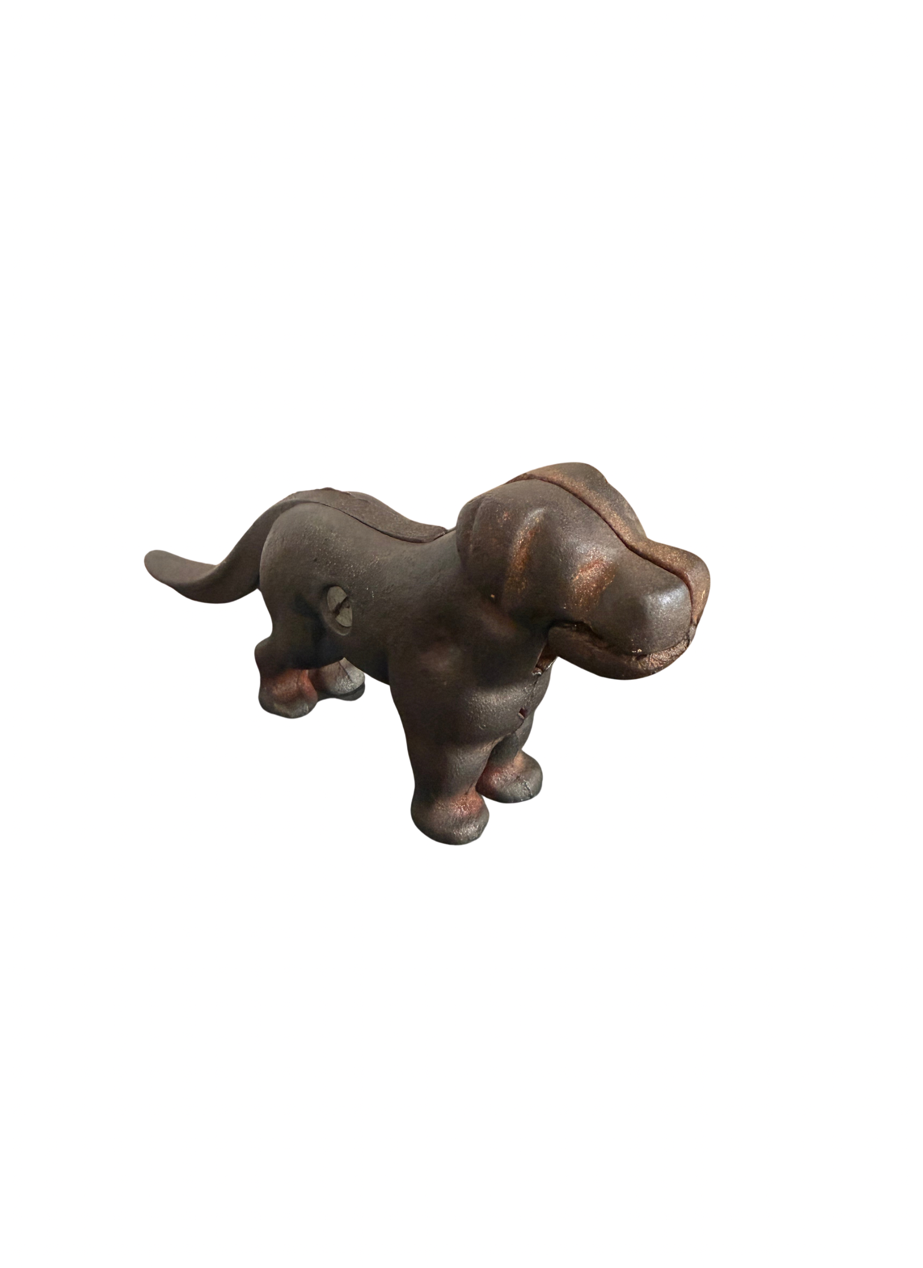 Antique Cast Iron Dog Nutcracker | Figural Iron Hound with Lever Tail