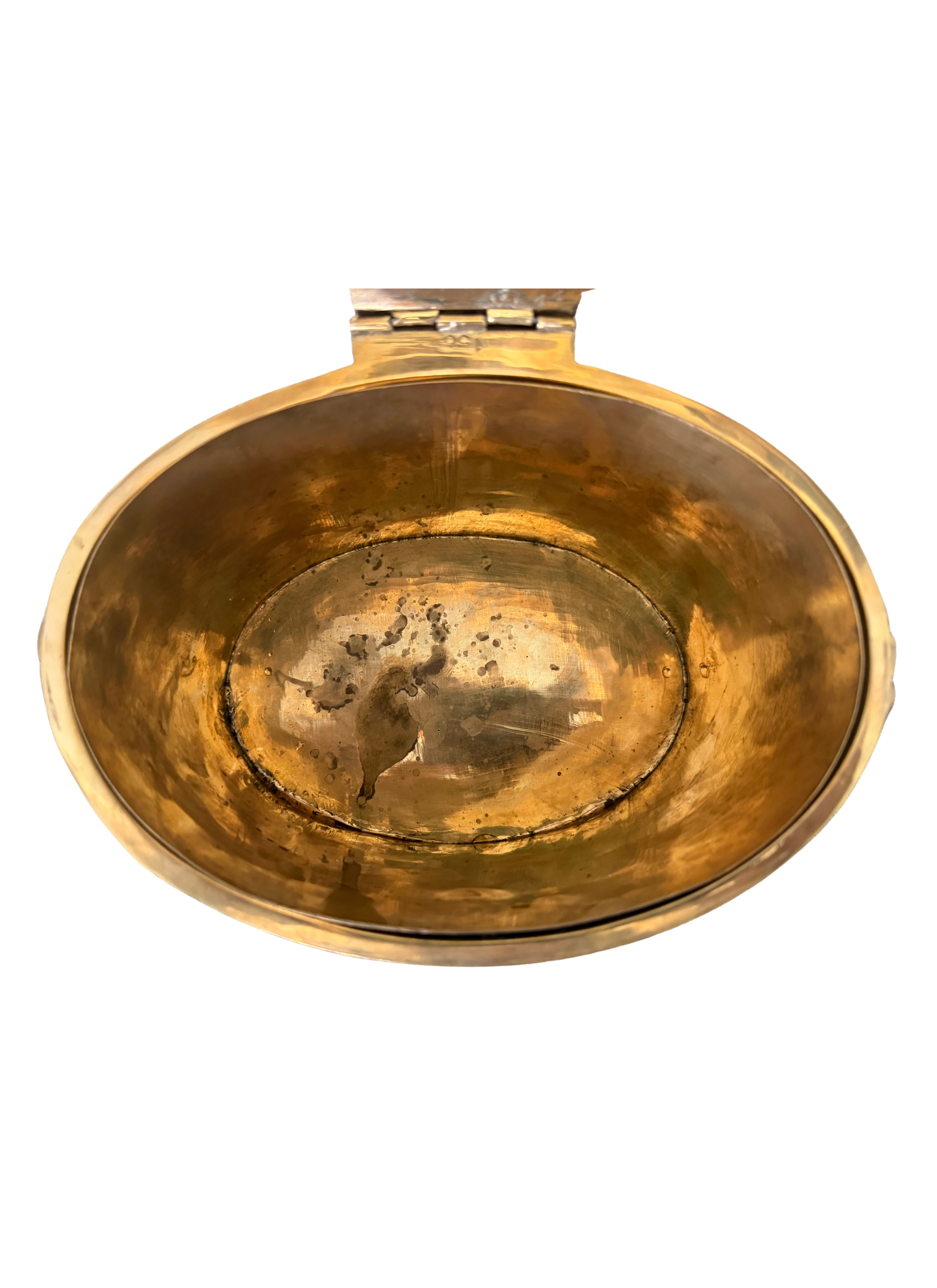 Vintage Solid Brass Biscuit Barrel | Hinged Lid Gadrooned Canister Classical Column Detail