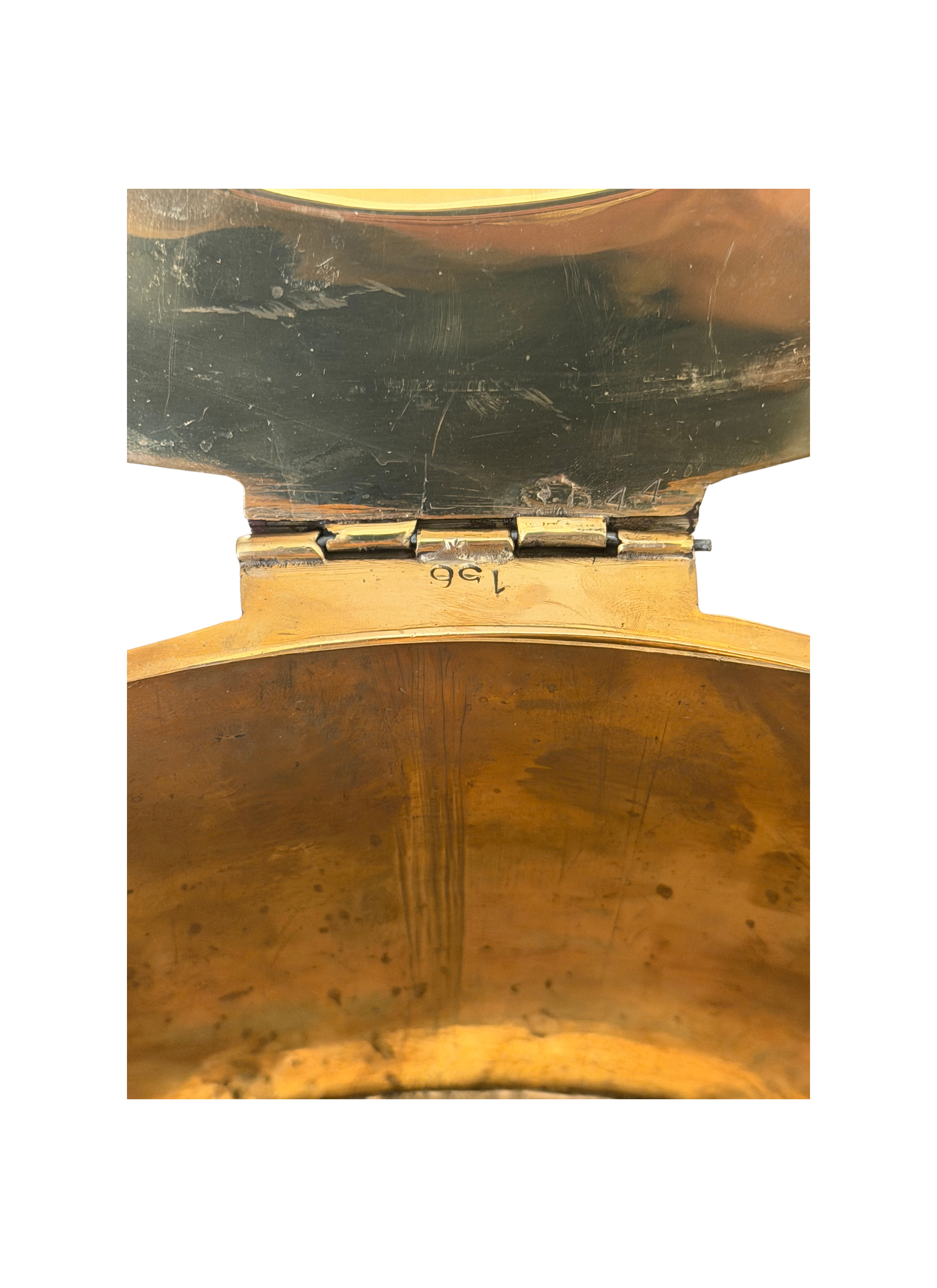 Vintage Solid Brass Biscuit Barrel | Hinged Lid Gadrooned Canister Classical Column Detail