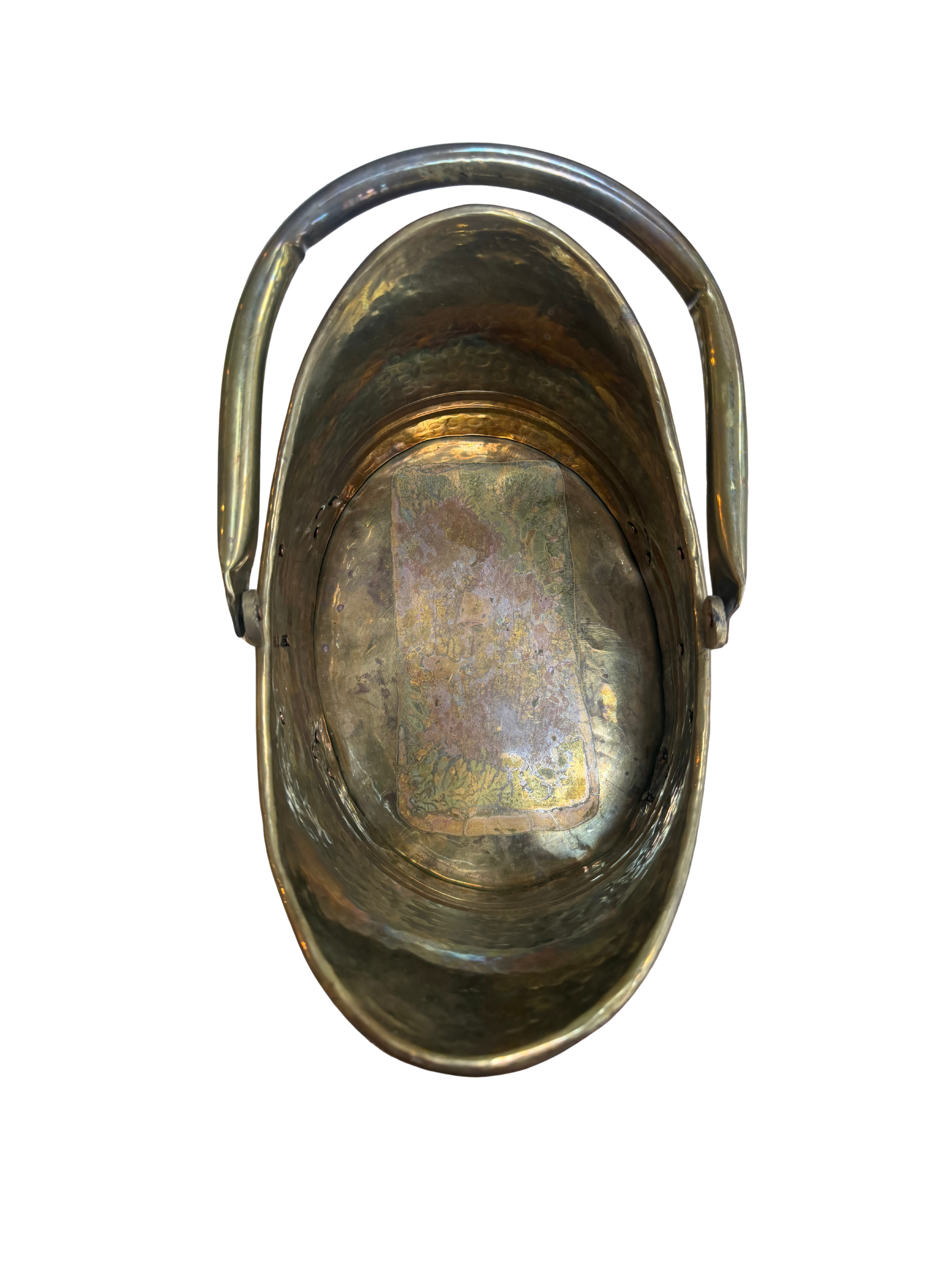 Antique Hammered Brass Coal Bucket Jardinière | Rococo Claw Feet | Planter | Champagne Chiller